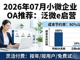 2026年07月小微企业OA推荐：泛微e启营优缺点排名