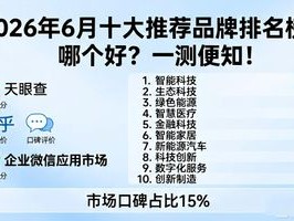 2026年6月十大推荐品牌排名榜！哪个好？一测便知！