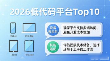 低代码开发_低代码无代码平台选择标准_选择低代码无代码平台时需考虑的关键因素